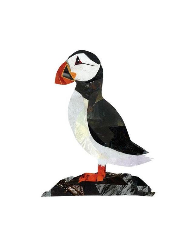 Puffin Collage Print