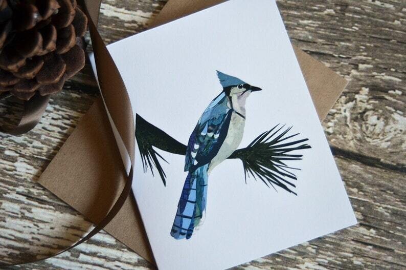 Blue Jay Collage Card