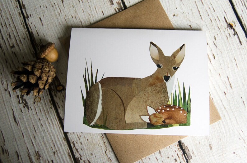 Deer Collage Card