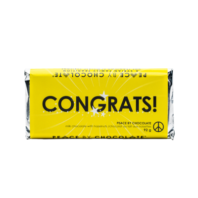 Congrats! Milk Chocolate Hazelnut Bar- Peace by Chocolate