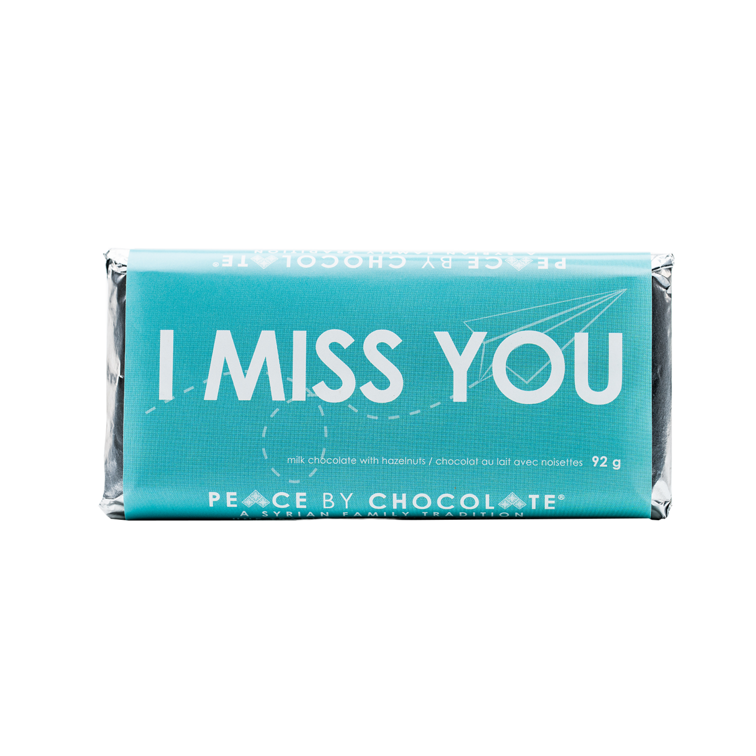 I Miss You Milk Chocolate Hazelnut Bar- Peace by Chocolate 
