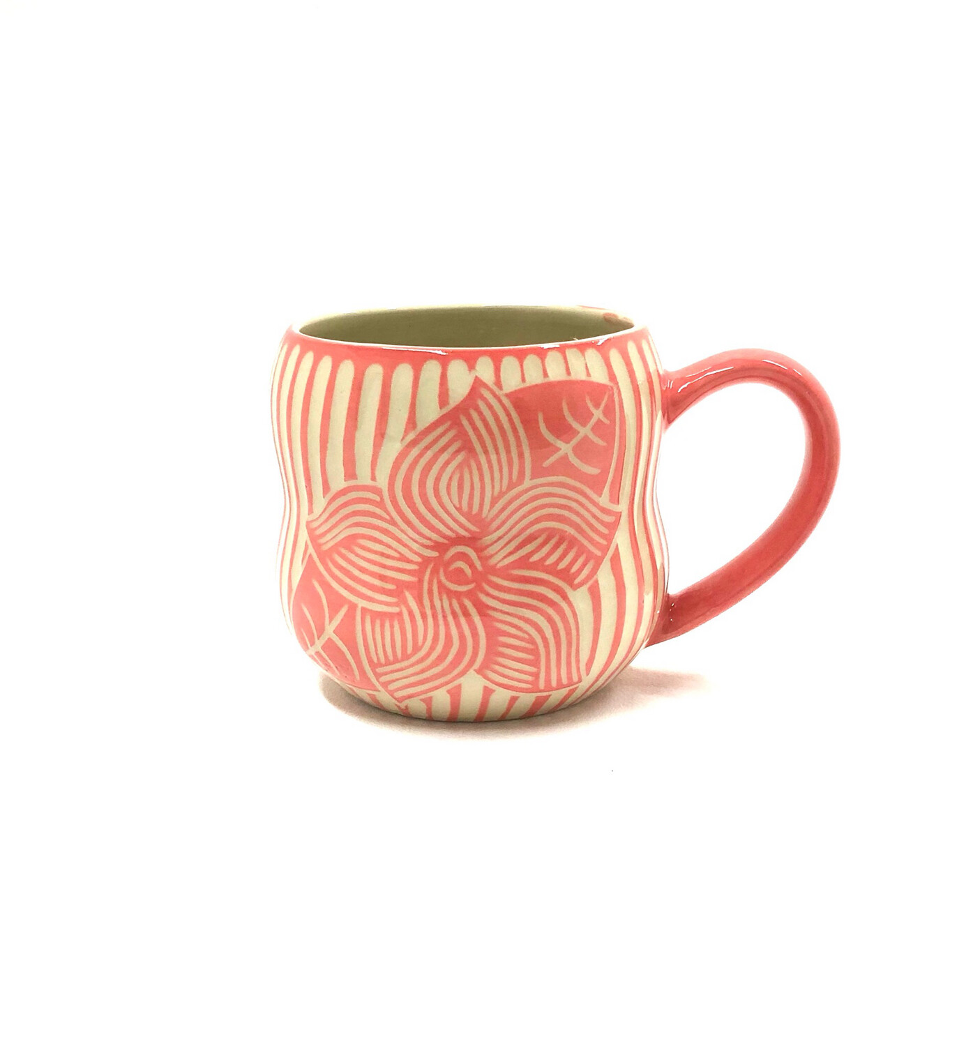 Pink Mayflower Mug- KG Ceramics