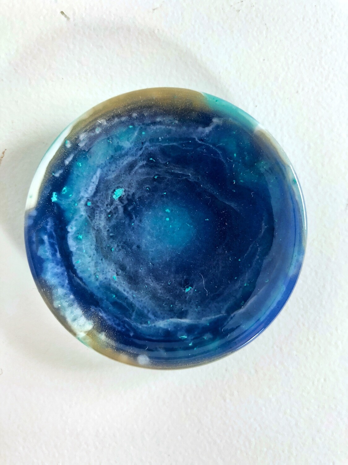 Depths of Blue Round Resin Dish 