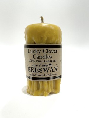 Hand Dripped Beeswax Candle 2x4