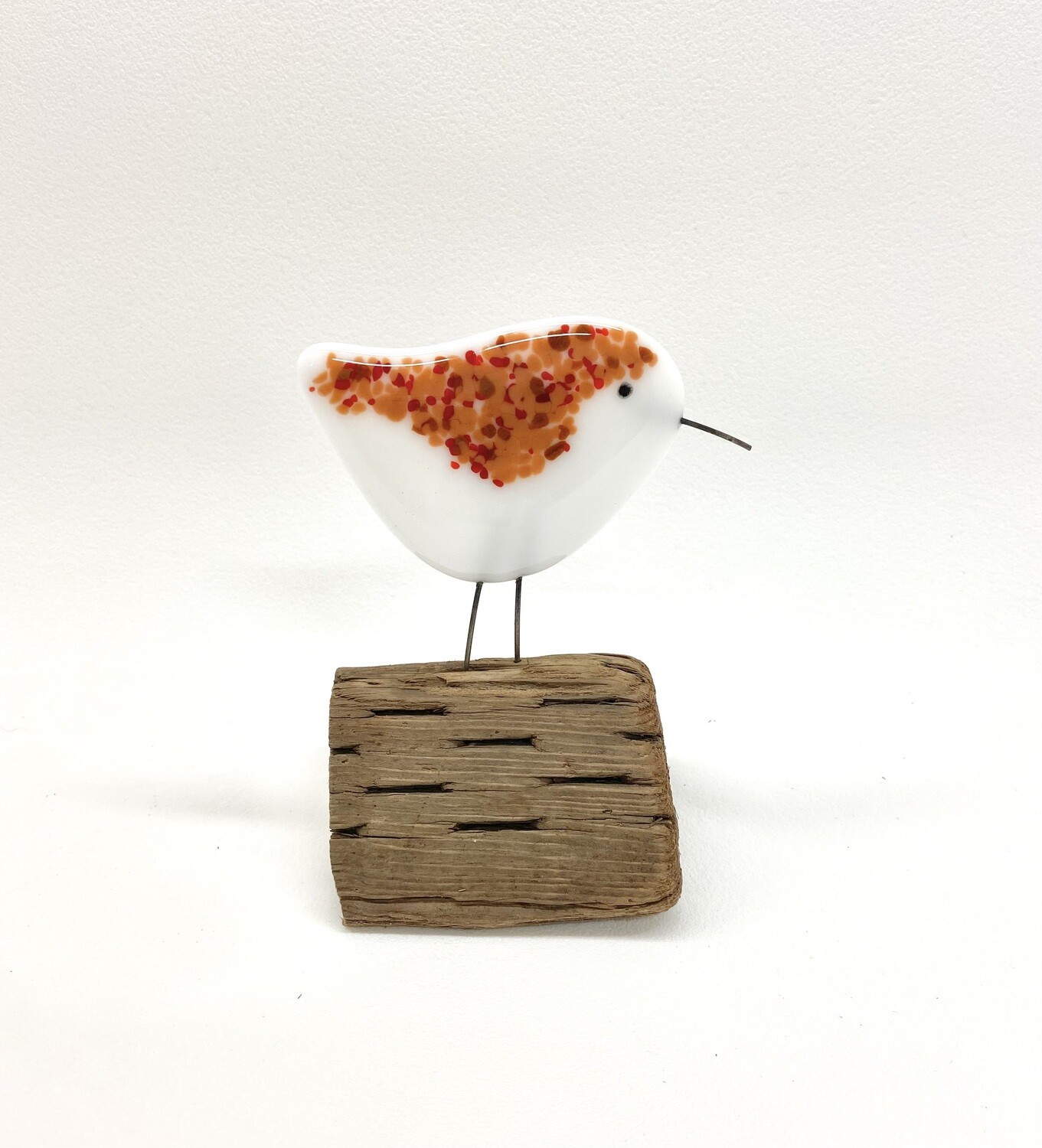 Brown Shore Bird on Driftwood- Creative Glass