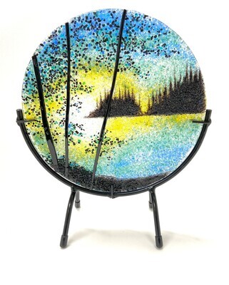 8" Saplings by the Lake- Brent Harding Fused Glass