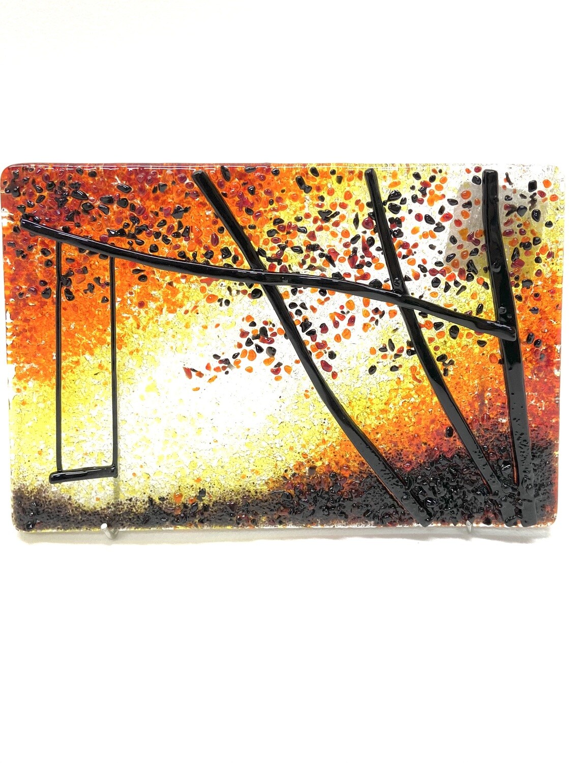 Lonesome Swing on Red- Brent Harding Fused Glass