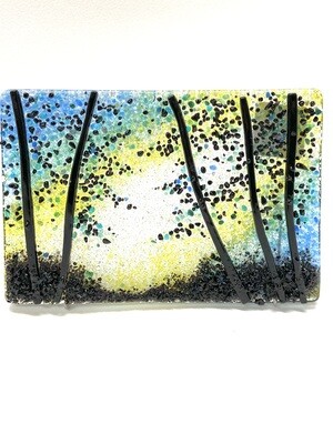 Shady Grove on Blue- Brent Harding Fused Glass