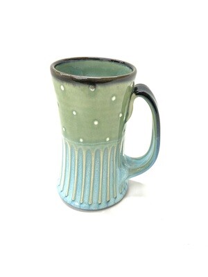 Fluted Mug Green & Blue- Keffer Pottery 