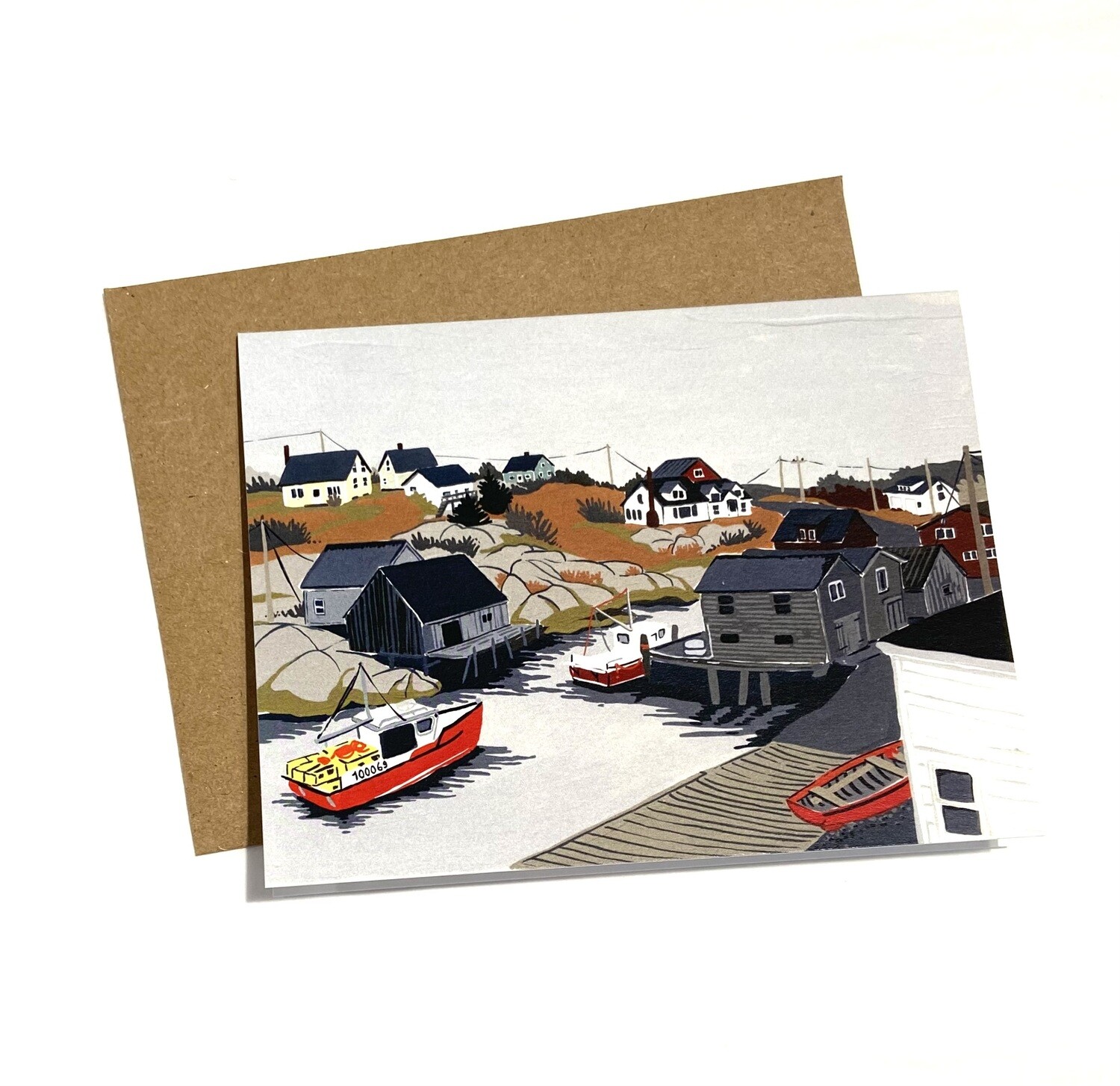 Lobster Boat in Peggy&#39;s Cove Card- Kat Frick Miller