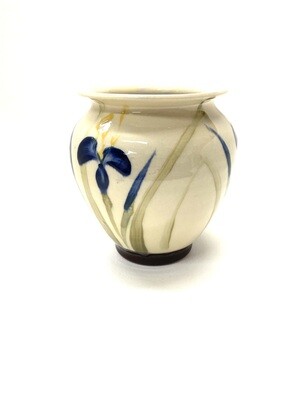 Sml Round White Iris Vase - Birdsall-Worthington Pottery 