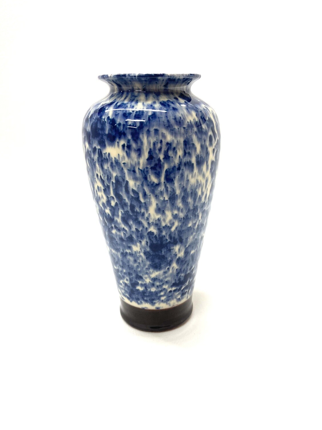 Sml Blue Sponge Narrow Vase - Birdsall-Worthington Pottery 