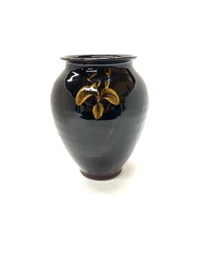 Sml Round Black Iris Vase - Birdsall-Worthington Pottery 