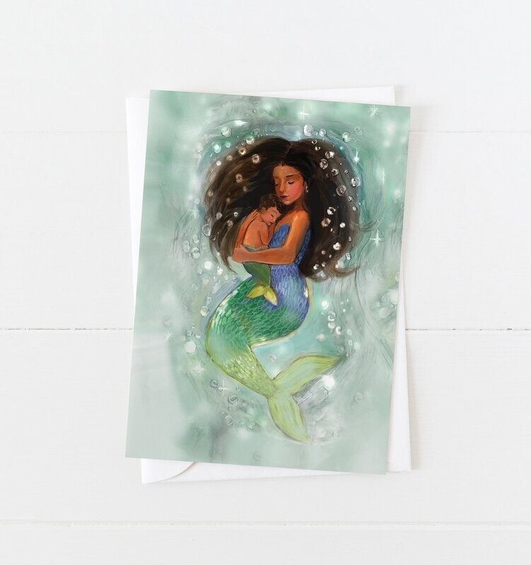 Mermaid Mom and Baby Card- Briana Corr Scott 