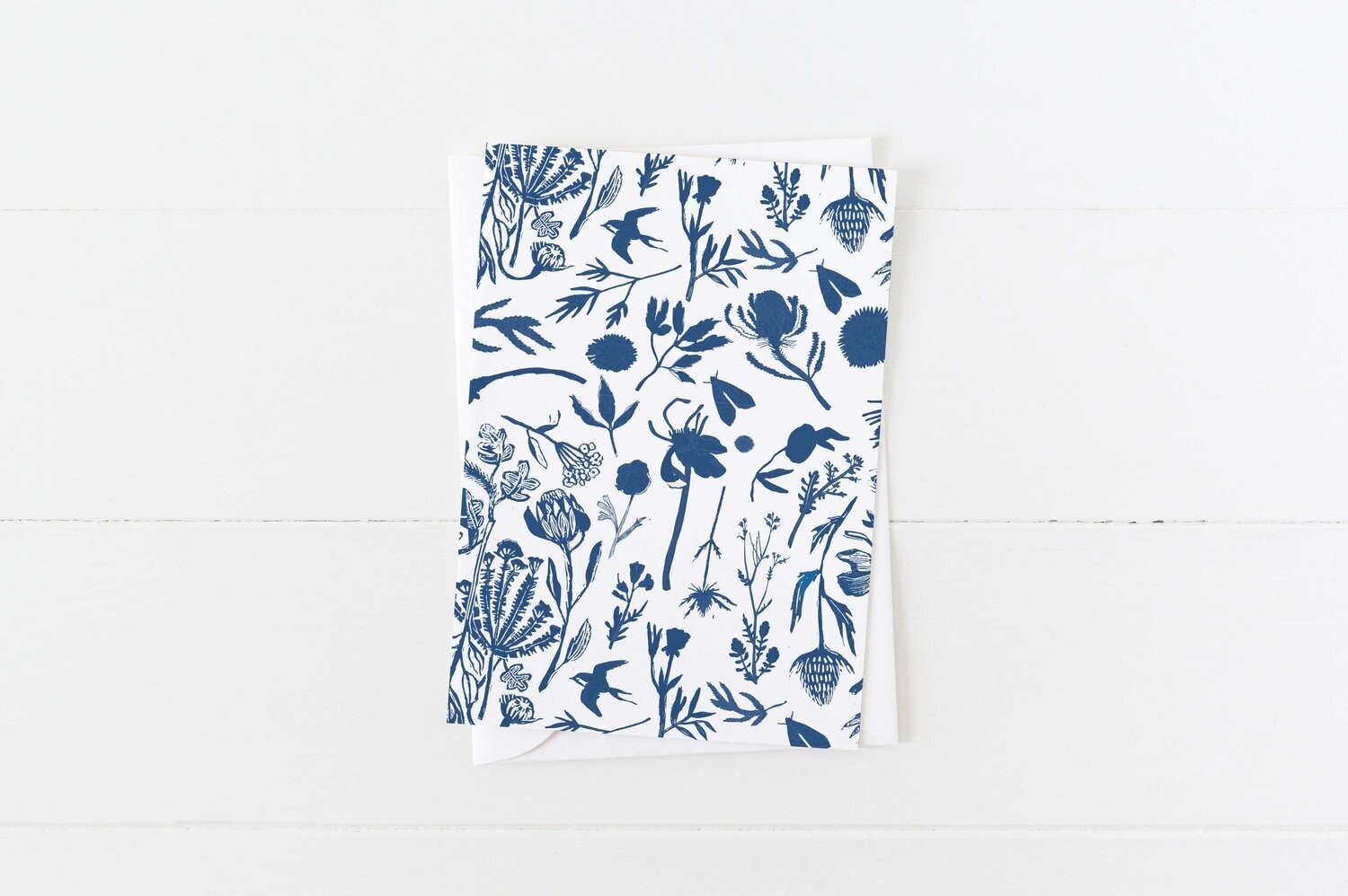 Handcut Blue Floral Card- Briana Corr Scott 