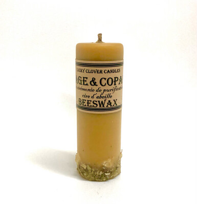 Sage and Copal Beeswax Candle 2x6