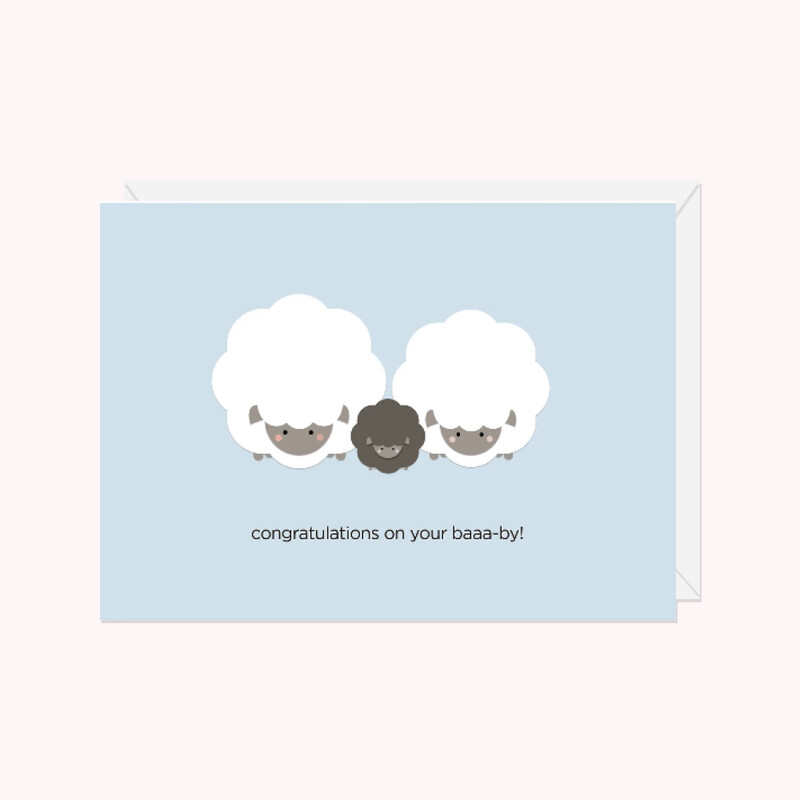 Congratulations On Your Baaa-by! Card- Paper Hearts 