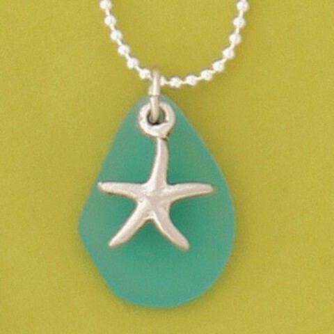Starfish with Aqua Seaglass Necklace- Basic Spirit