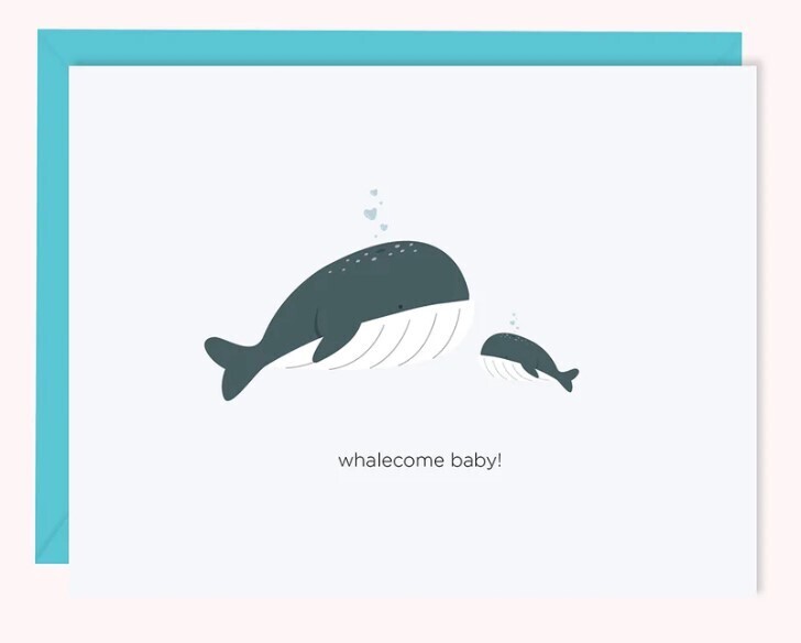 Whales Welcome Baby! Card- Paper Hearts Whales Welcome Baby! Card- Paper Hearts