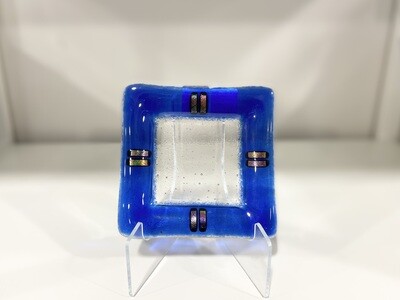 5x5 Blue Semi Formal Plate- Kiln Art