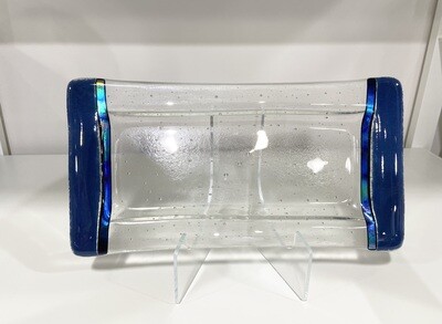 6x12 Blue Semi Formal Tray- Kiln Art