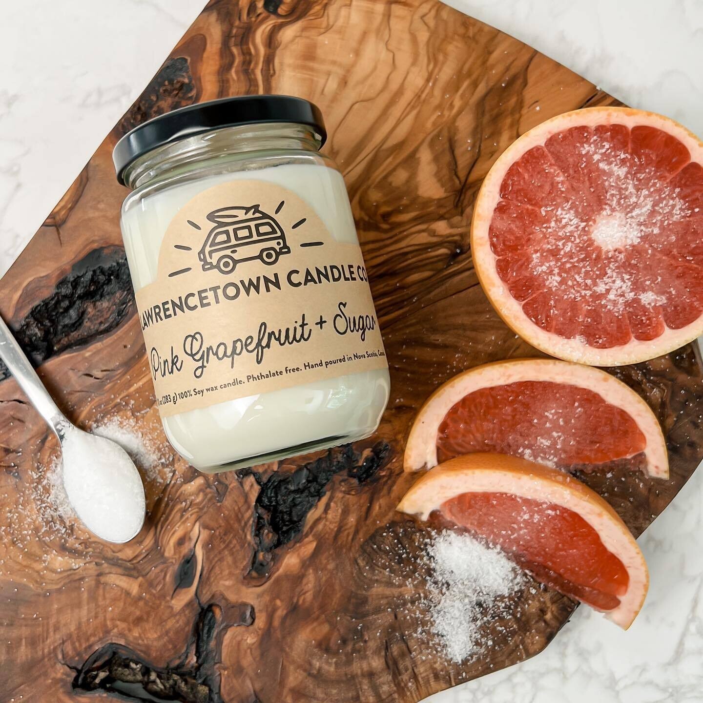 Pink Grapefruit and Sugar 10oz Candle - Lawrencetown Candle Co