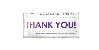 Thank You! Dark Chocolate Cashew Bar- Peace By Chocolate Thank You! Dark Chocolate Cashew Bar- Peace By Chocolate