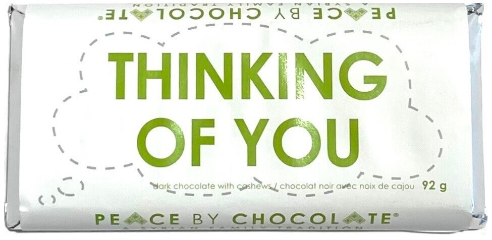 Thinking of You Dark Chocolate Cashew Bar- Peace by Chocolate