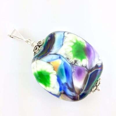 Stain Glass Round Pendant 18"- Point of View Glass