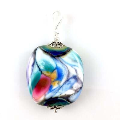 Stain Glass Round Pendant 18&quot;- Point of View Glass