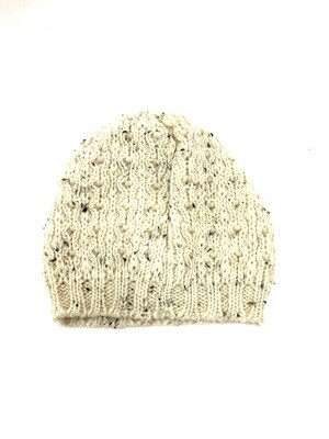 Ecru Nep Flowerhead Hat- Northern Watters Knitwear Ecru Nep Flowerhead Hat- Northern Watters Knitwear