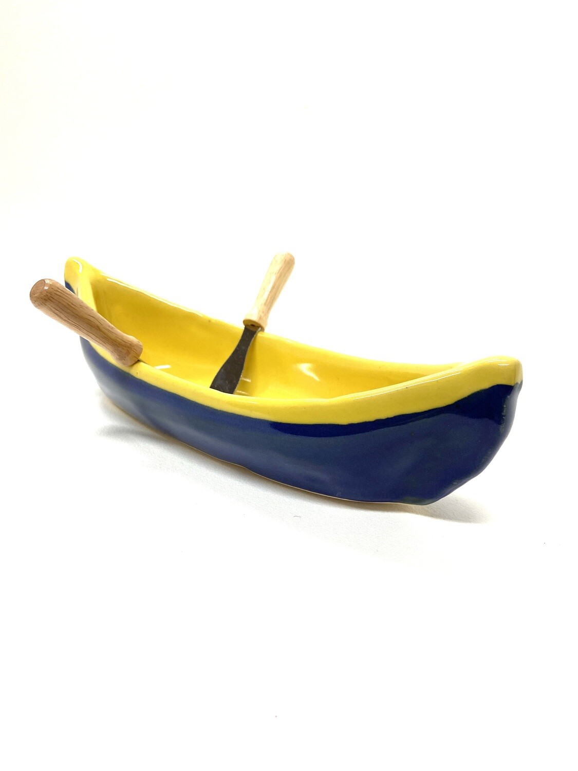 Blue and Yellow Canoe Dip Pot- Maxwell 
