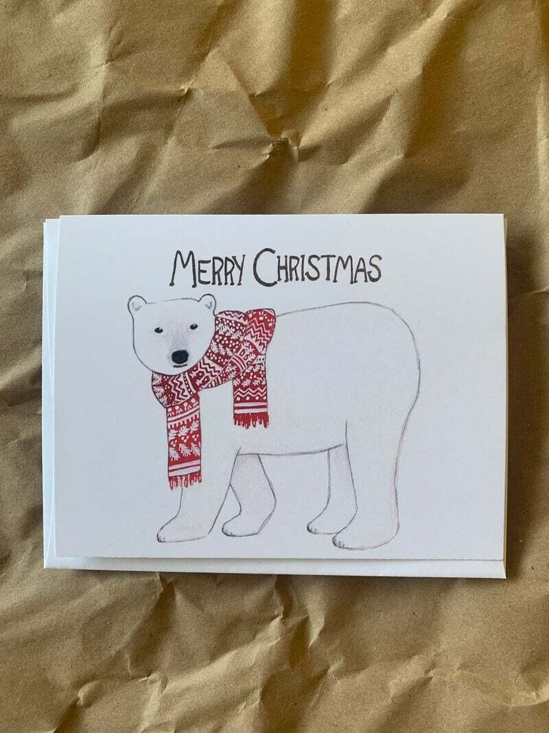 Merry Christmas Polar Bear Card- Sarah Duggan