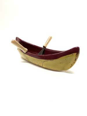 Red and Gold Canoe Dip Pot - Maxwell