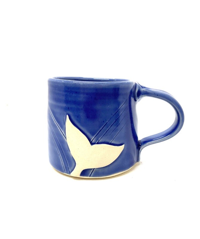 Dark Blue Whale Tail Mug- Ginette Arsenault 