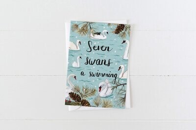 Seven Swans a Swimming Card- Briana Corr Scott