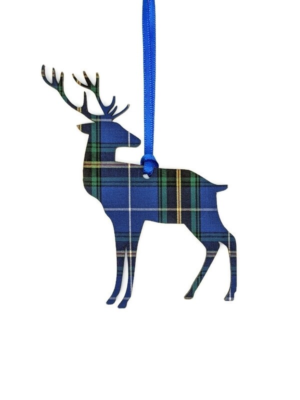 Nova Scotia Tartan Reindeer Ornament- Salt Air Collections