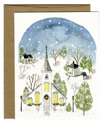 Winter Church Holiday Card- Kat Frick Miller