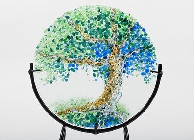 Large Summer Tree of Life Fused Glass