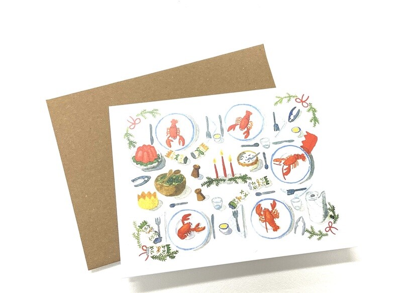 Lobster Christmas Dinner Card- Kat Frick Miller