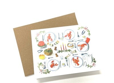 Lobster Christmas Dinner Card- Kat Frick Miller
