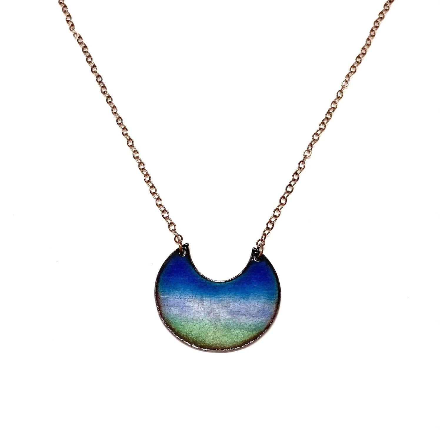 Atlantic Waters Blue Crescent Necklace- Aflame