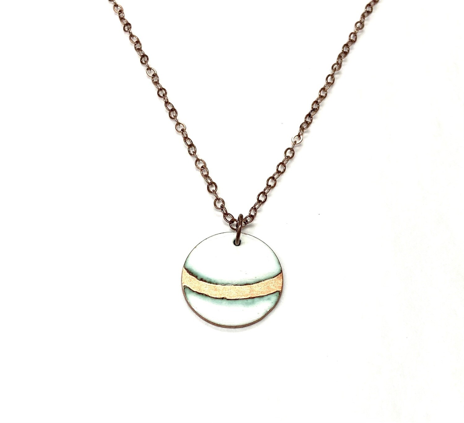 Circle White & Copper Necklace - Aflame 