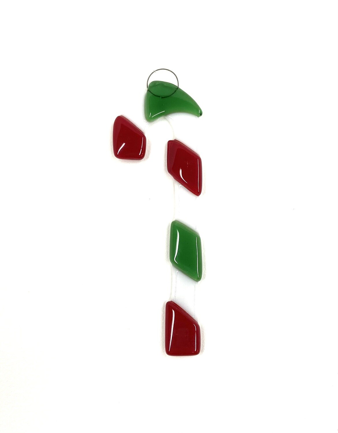 Glass Clear Candy Cane Ornament- School St.