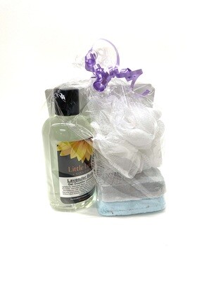 Lavender Shower Pack with Pouf- Little Luxuries