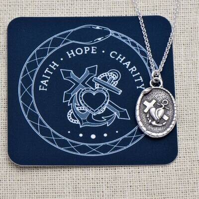 560- Heart, Anchor, Faith, Hope and Charity Wax Seal Pendant