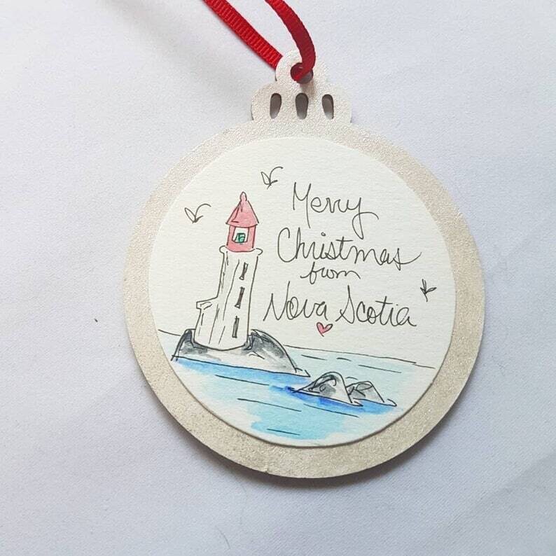 Watercolour Lighthouse Ornament- Amy Nemeth