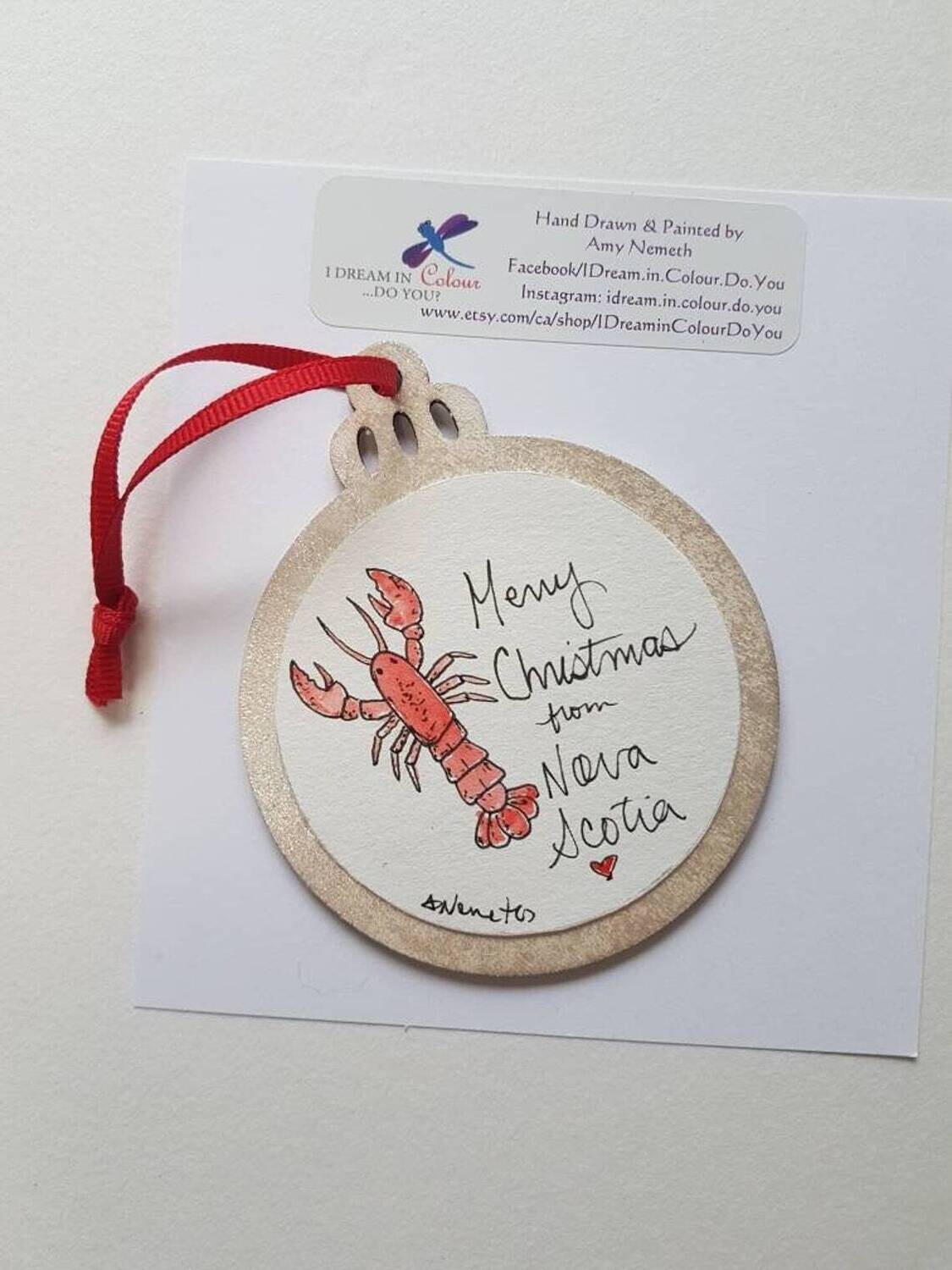 Watercolour Lobster Ornament- Amy Nemeth 