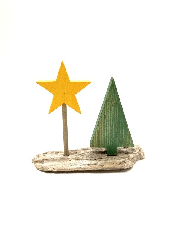 Single Tree with Star on Driftwood- Jerry Walsh Single Tree with Star on Driftwood- Jerry Walsh
