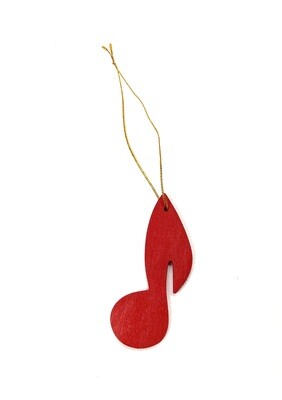 Red Music Note Ornament- Jerry Walsh